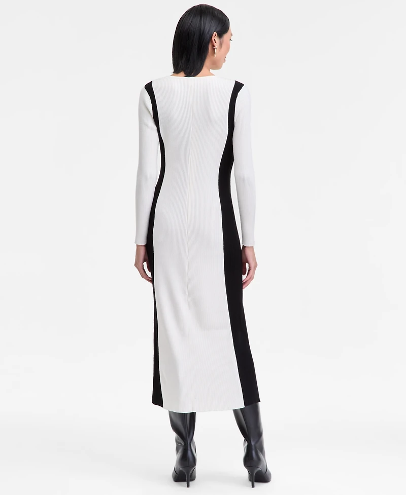 I.n.c. International Concepts Women's Contrast Panel Sweater Dress, Macy's Exclusive