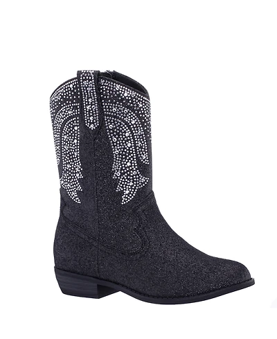 Nina Big Girls Glitter Side Zip Cowboy Boots
