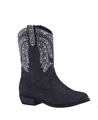 Nina Big Girls Glitter Side Zip Cowboy Boots