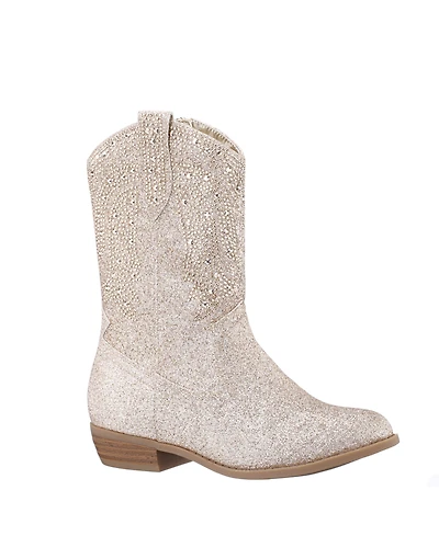 Nina Big Girls Glitter Side Zip Cowboy Boots