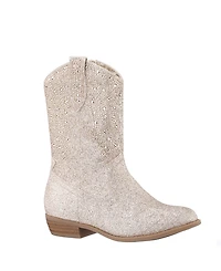 Nina Big Girls Glitter Side Zip Cowboy Boots