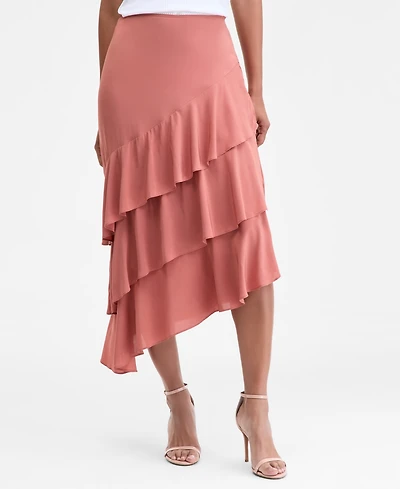 I.n.c. International Concepts Women's Asymmetrical Ruffle Midi Skirt, Macy's Exclusive