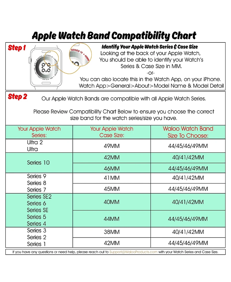 Waloo Crocodile Texture Leather Replacement Band for Apple Watch