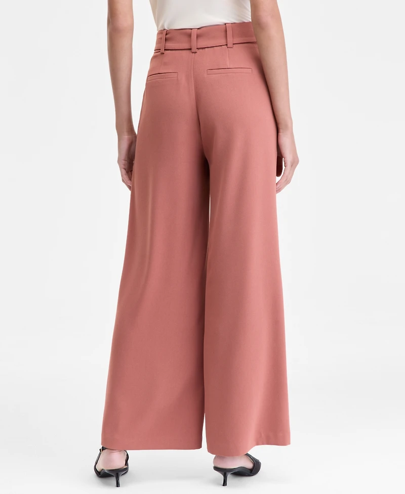 I.n.c. International Concepts Women's Belted High-Rise Wide-Leg Pants, Macy's Exclusive