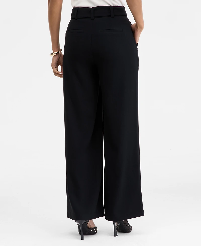 I.n.c. International Concepts Women's Belted High-Rise Wide-Leg Pants, Macy's Exclusive