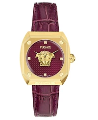 Versace Women's Swiss Medusa Antares Burgundy Leather Strap Watch 35mm