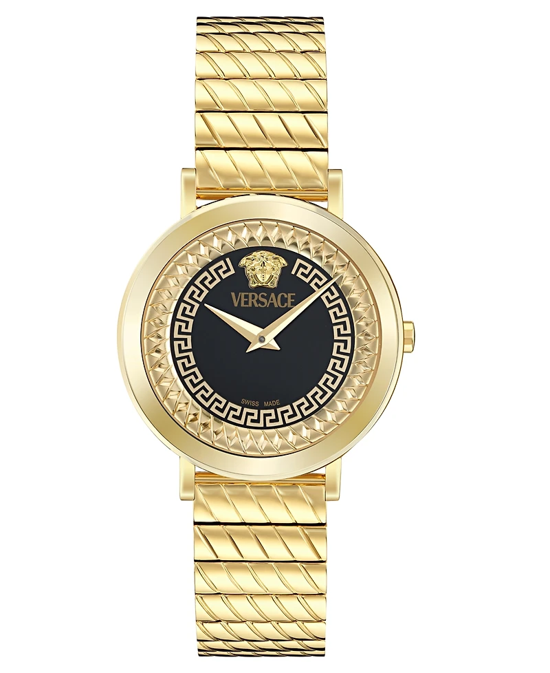 Versace Women's Swiss Delphinus Gold Ion Plated Bracelet Watch 35mm