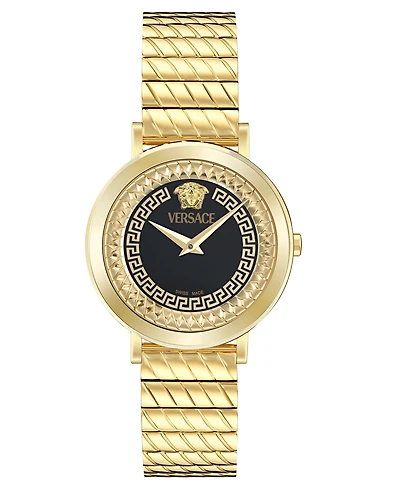Versace Women's Swiss Delphinus Gold Ion Plated Bracelet Watch 35mm
