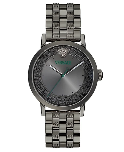 Versace Men's Swiss Albireo Gunmetal Ion Plated Bracelet Watch 40mm