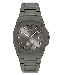 Versace Men's Swiss Tolomeo Gunmetal Ion Plated Bracelet Watch 40mm