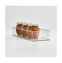 iDesign Plastic Stackable Pantry Bin with Handles, Set of 2, Clear