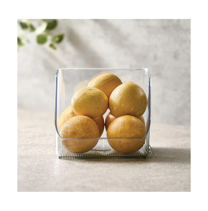iDesign Stackable Open-Front Storage Bin, Set of 6, Clear, Made in Usa