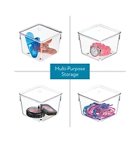 iDesign Plastic Drawer Organizer Bin - Set of 6 - Clear