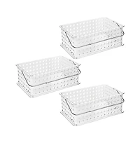 iDesign Large Stackable Shower Caddy Basket, Set of 3, Clear, Made in Usa