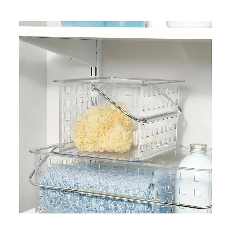 iDesign Small Stackable Shower Basket, Set of 6, Clear, Made in Usa