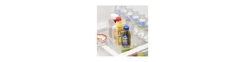 mDesign Tall Plastic Kitchen Storage Organizer Bin with Handles, 2 Pack, Clear, Usa Made