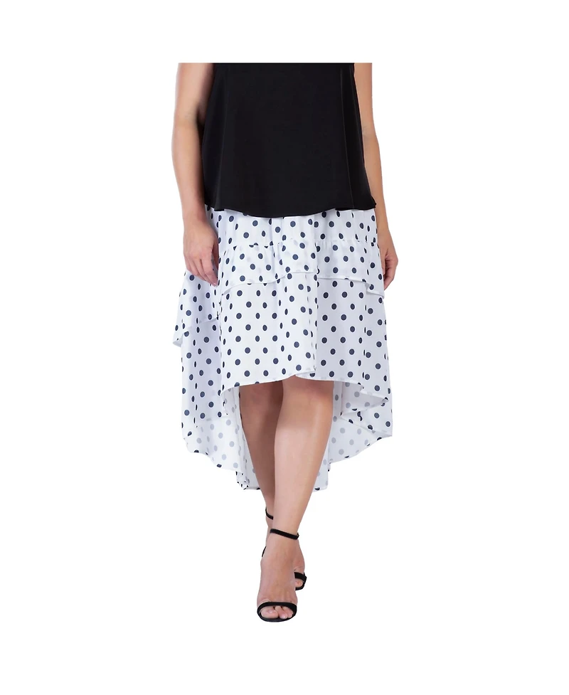 Women's Plus Ruffled Layer High-Low Asymmetrical Skirt