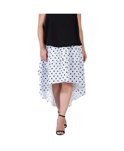 Women's Plus Ruffled Layer High-Low Asymmetrical Skirt