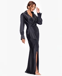 Xscape Petite Long Sleeve Shirt Dress