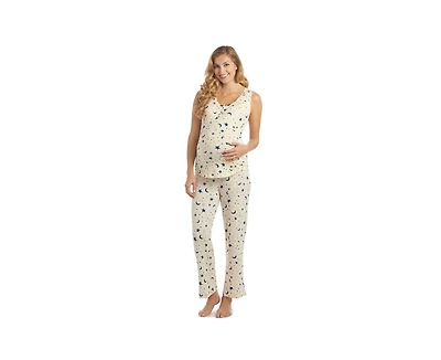 Everly Grey Maternity Joy Tank & Pants Maternity/Nursing Pajama Set