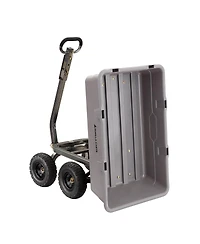 Gorilla Carts 800 Pound Capacity Heavy Duty Poly Yard Dump Utility Cart, Gray