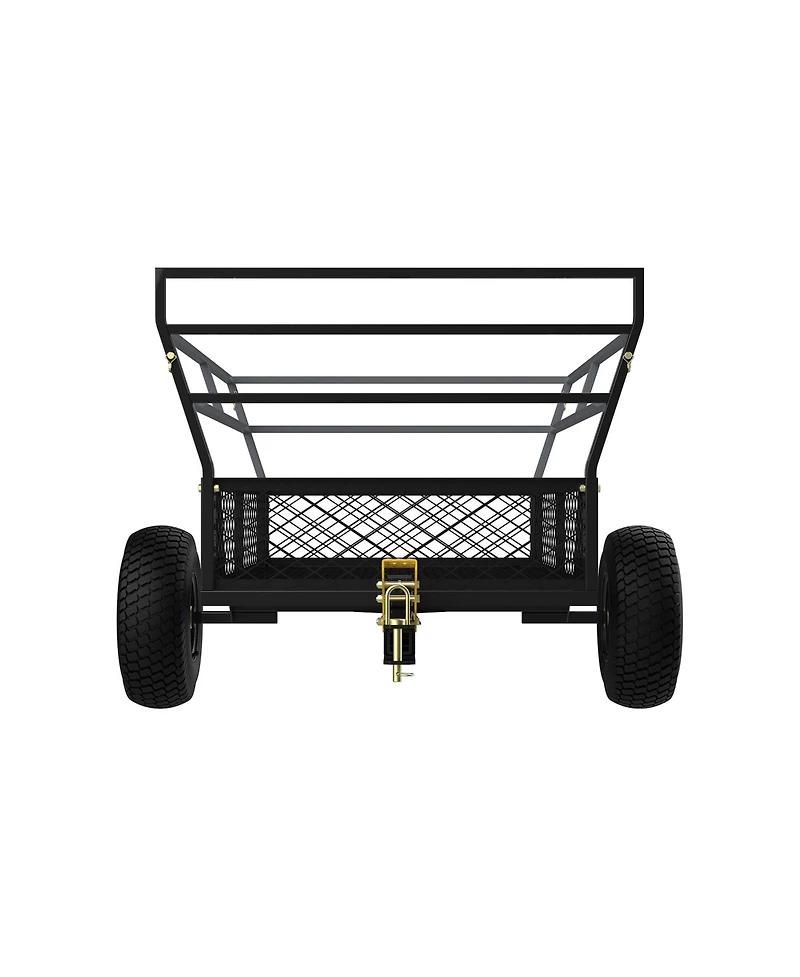 Gorilla Carts 1400lb Steel Atv Trailer Garden Cart w/Removable Sides & 3-in-1 Tailgate