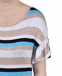 Ny Collection Petite Short Flutter Sleeve Top