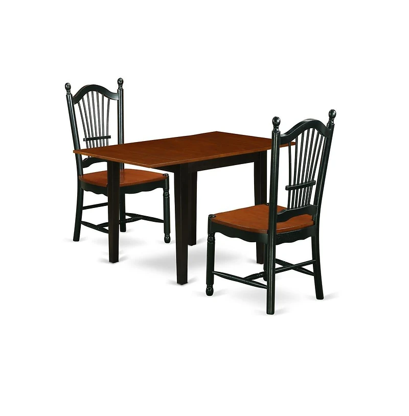 East West Furniture Dining Room Set Black & Cherry