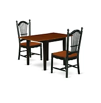 East West Furniture Dining Room Set Black & Cherry