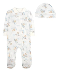 Baby Essentials Boys 4-Piece Teddy Bear Layette Set
