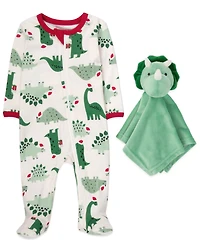 Baby Essentials Boys 2-Piece Dinosaur Footie with Snuggler Set