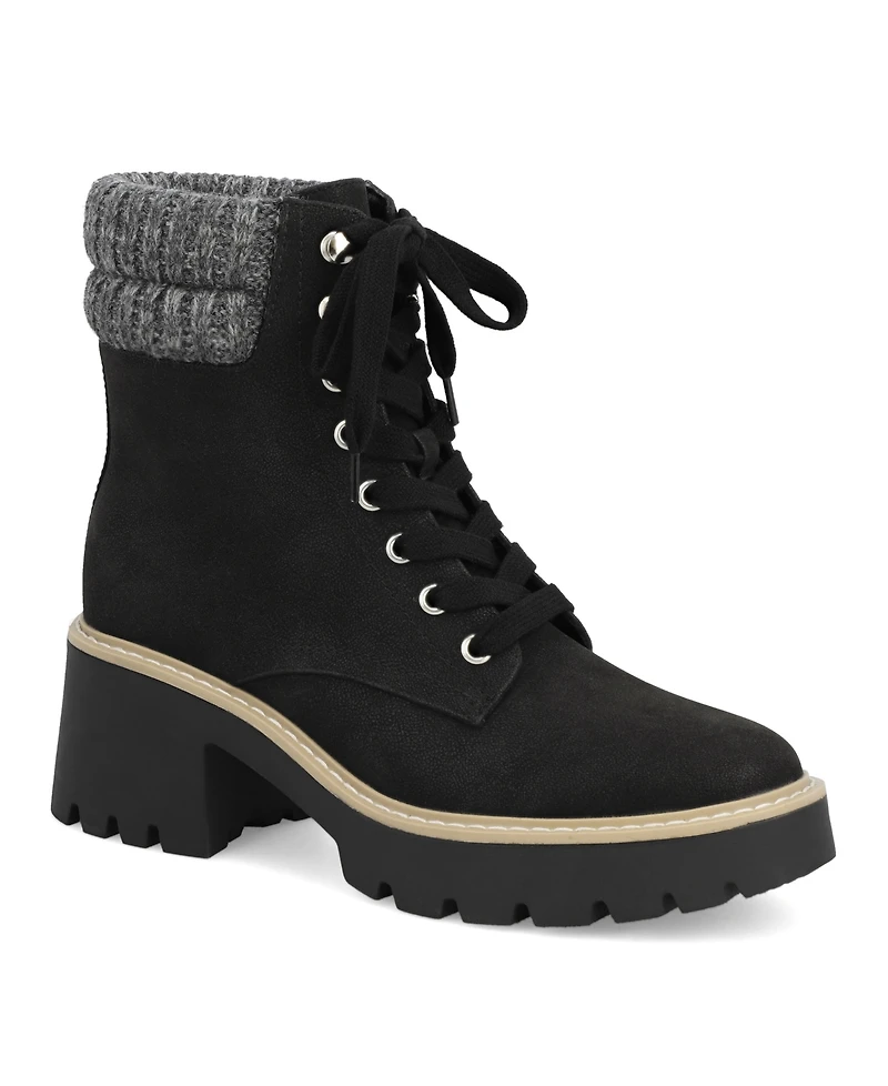Mia Women's Kynlee Block Heel Lace-Up Ankle Booties