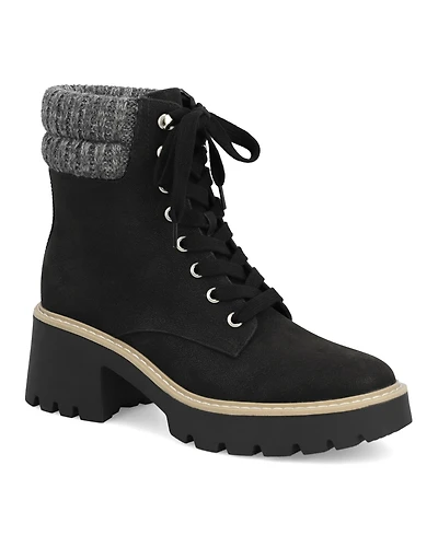 Mia Women's Kynlee Block Heel Lace-Up Ankle Booties