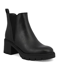 Mia Women's Panola Stacked Heel Lug Sole Chelsea Booties