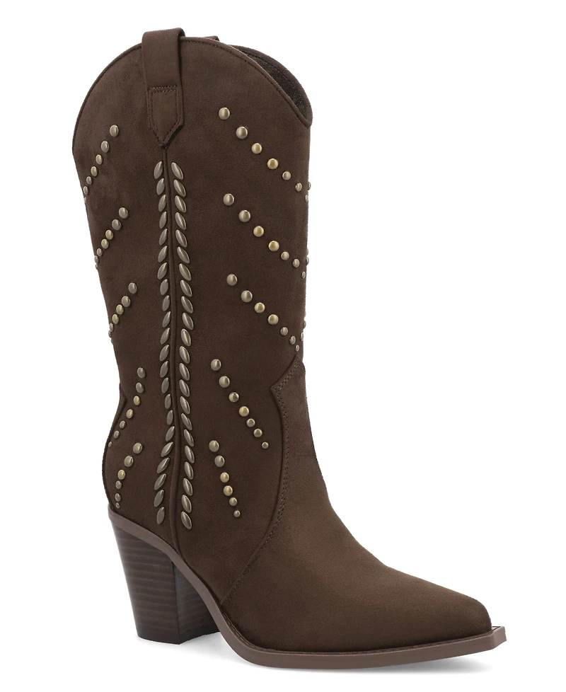 Mia Women's Morgann Pointed Toe Studded Western Boots