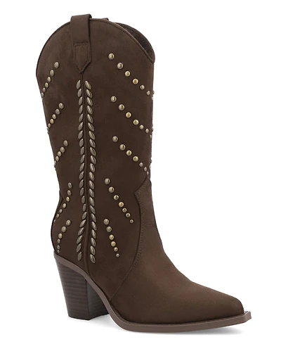 Mia Women's Morgann Pointed Toe Studded Western Boots