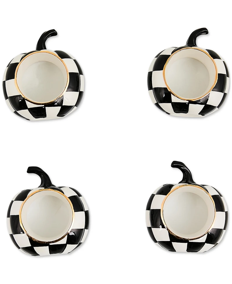 MacKenzie-Childs Courtly Check Pumpkin Napkin Rings, Set of 4