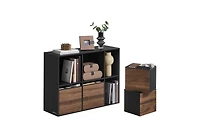 Songmics Home Cube Storage Organizer with 6 Compartments and 4 Fabric Drawers, Snow White
