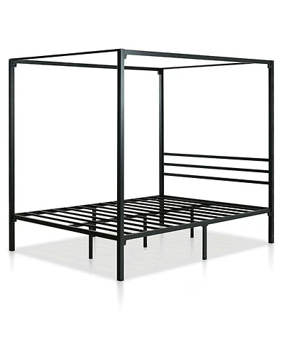 Slickblue Contemporary Metal Canopy Bed Frame, Durable and Stylish Bedroom Furniture