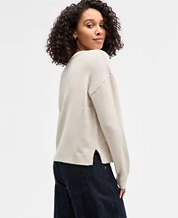 Freshman Juniors' Drop-Shoulder Long-Sleeve Sweater