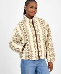 And Now This Women's Printed Faux-Sherpa Jacket, Macy's Exclusive
