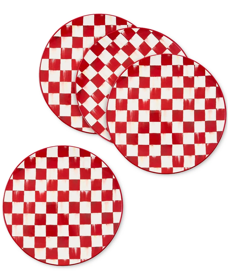 MacKenzie-Childs Cherry Check Dinner Plates, Set of 4