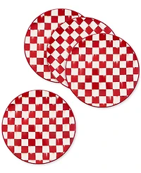MacKenzie-Childs Cherry Check Dinner Plates, Set of 4