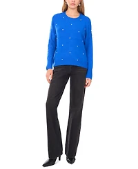 Sam & Jess Women's Embellished Pearl Crewneck Sweater