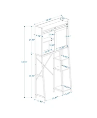 Casainc over-the-sink storage cabinet with sliding barn door, side rack and adjustable shelves