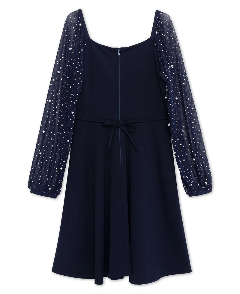 Speechless Big Girls Knee Length Long Sleeve Round Neck Dress