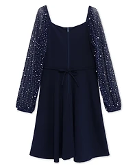 Speechless Big Girls Knee Length Long Sleeve Round Neck Dress