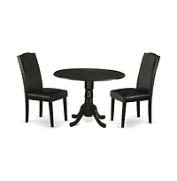 East West Furniture Dining Room Set Black
