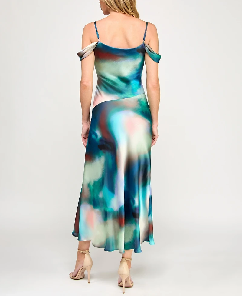 Bcx Junior's Sleeveless Cold Shoulder Midi Slit Dress