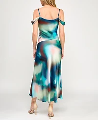 Bcx Junior's Sleeveless Cold Shoulder Midi Slit Dress